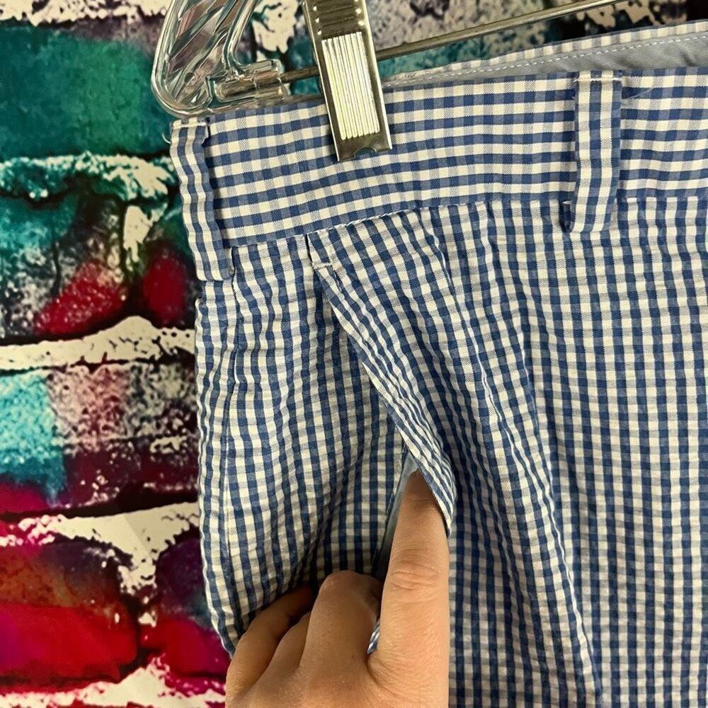 Brooks Brothers Genuine Seersucker Bermuda Short Size 36 Cotton Shorts Blue Whit - Picture 4 of 7